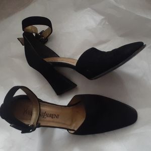 Vintage YSL  black suede pumps 6.5